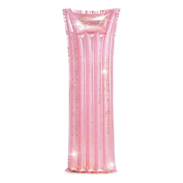 Colchão Brilhante Intex 58720 rosa com glitter para piscina.