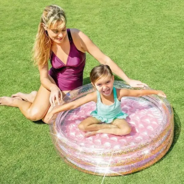 Detalhe da Piscina Intex 57103 com fundo acolchoado e brilho