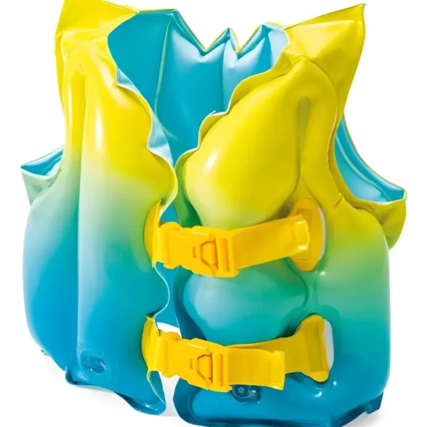 Colete Lagoa Azul Intex 59663 inflável com fivelas ajustáveis.