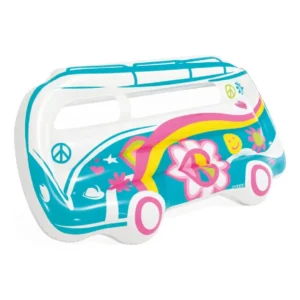 Boia Van Groovy Intex 58728 em formato de micro-ônibus retrô colorido para revenda no atacado.